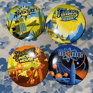 Disney Adventure and Fantasy Button Set - Green, Blue, Orange